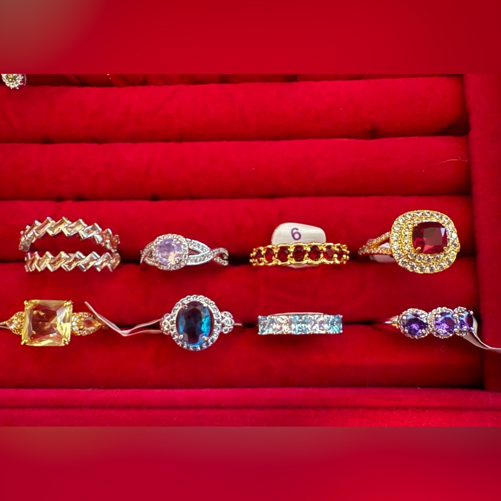 Lot of 9 Bomb Party Women's Ring Set - sz 9